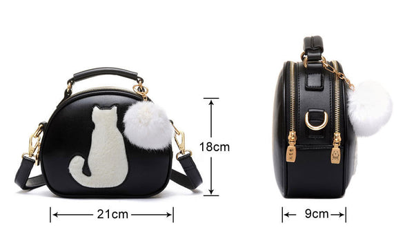 Cat & Fur Ball Crossbody Handbag