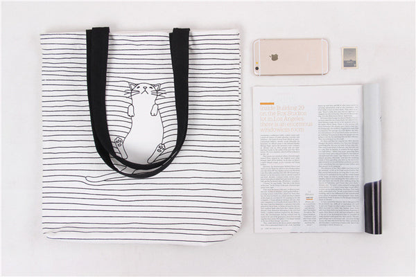 Cat Nap Canvas Shoulder Bag