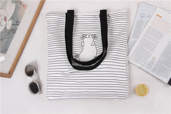 Cat Nap Canvas Shoulder Bag