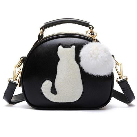 Cat & Fur Ball Crossbody Handbag