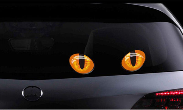 Cat Eyes 3D Car Decals (Pair) (10cm x 8cm)