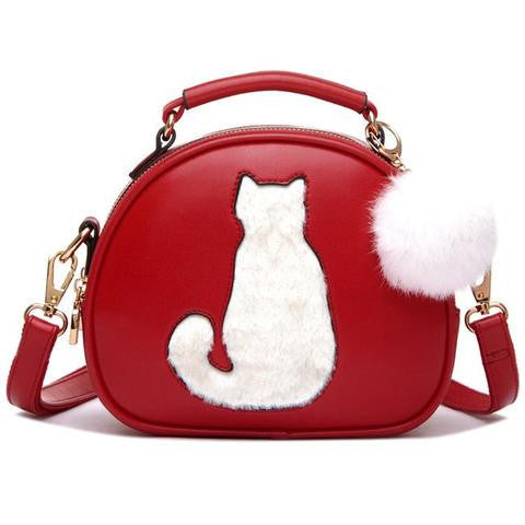 Cat & Fur Ball Crossbody Handbag