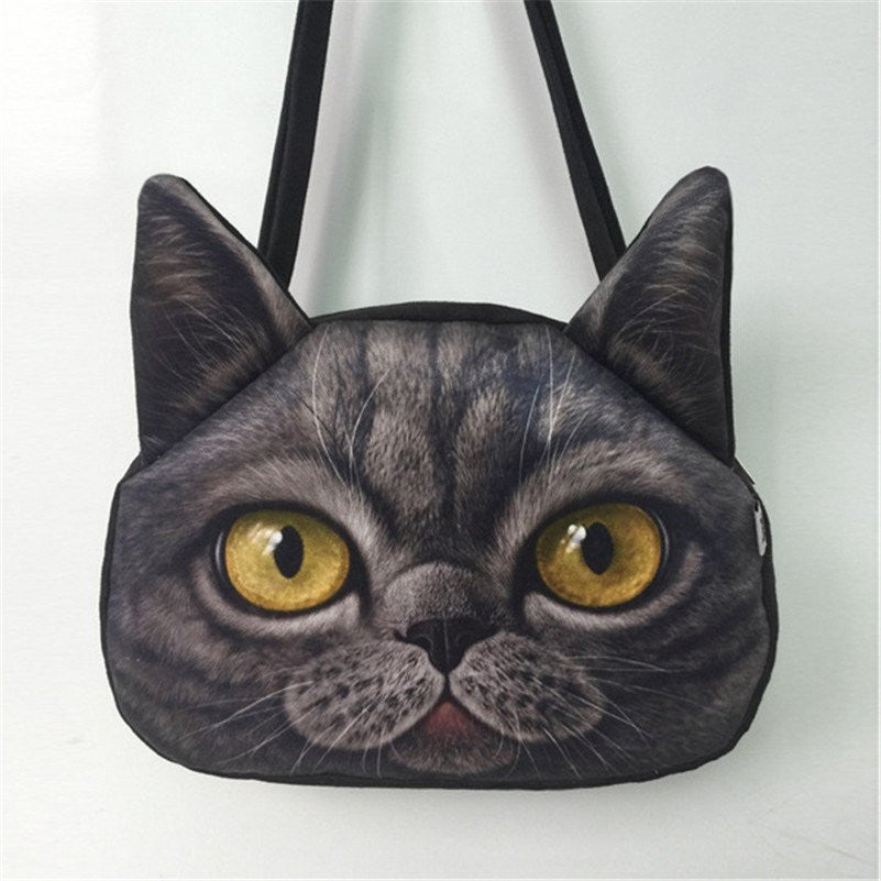 Lion-Shaped Pet Canvas Shoulder Bag Dark Gray